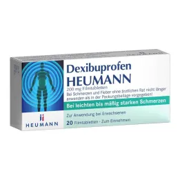 Dexibuprofen Heumann 200 mg apvalkotās tabletes, 20 gab
