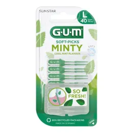 GUM Mīkstās cērtes Minty lielas, 40 gab