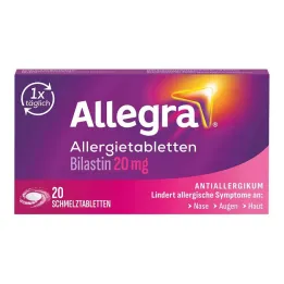 Allegra alerģijas tabletes 20 mg kušanas tabletes, 20 gab