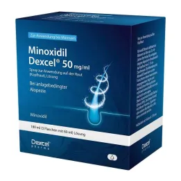 Minoksidils Dexcel 50 mg/ml aerosols lietošanai galvas ādai, 3x60 ml