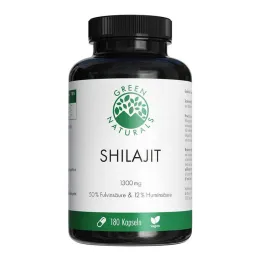 Green Naturals Shilajit 1300 mg lielas devas vegānu kapsulas, 180 gab
