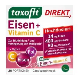 Taxofit Dzelzs + C vitamīna tiešās granulas, 20 gab