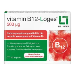 Vitamīns B12-Loges 500 µg kapsulas, 60 kapsulas