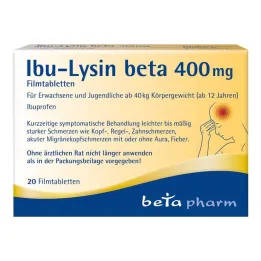 Ibu-Lysine beta 400 mg apvalkotās tabletes, 20 gab