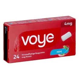 Voye Mint 4 mg aktīvās sastāvdaļas košļājamā gumija ar nikotīnu (24 gab.)