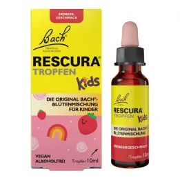 Baha ziedu oriģinālie Rescura Kids pilieni zemeņu bezspirta, 10 ml