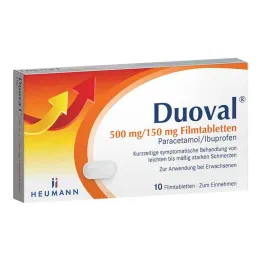 Duoval 500 mg / 150 mg apvalkotās tabletes, 10 gab
