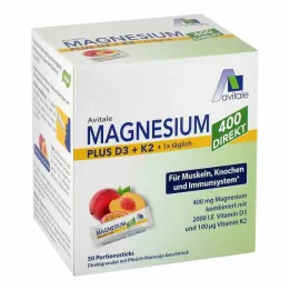 Magnijs 400 + D3 + K2 tiešais persiku marakujas auglis, 50X2,5 g