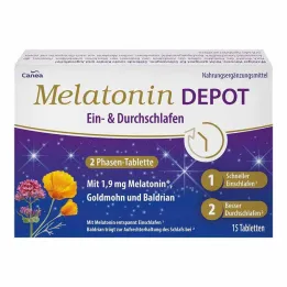 Melatonin Depot &amp; miega tabletes, 15 gab