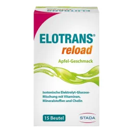 Elotrans reload elektrolīta pulvera ābolu maisiņš, 15X7,45 g