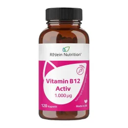 Vitamīns B12 Activ 1000 µg liela deva + vegānas kapsulas, 120 gab