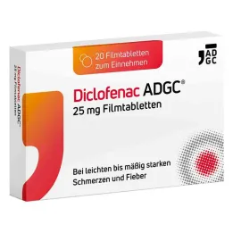 Diclofenac ADGC 25 mg apvalkotās tabletes, 20 gab