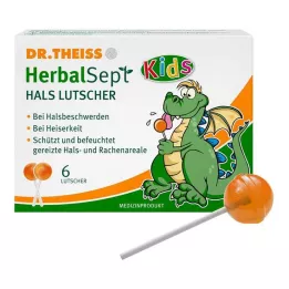 DR.THEISS HerbalSept Neck Lollipops Kids, 6 gab. konfektes, 6 gab