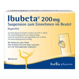 Ibubeta 200 mg suspensija iekšķīgai lietošanai paciņā, 20 gab