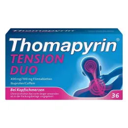 Thomapyrin TENSION DUO 400 mg / 100 mg apvalkotās tabletes, 36 gab