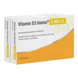 Vitamīns D3 Biomo 2000 SV tabletes, 120 gab