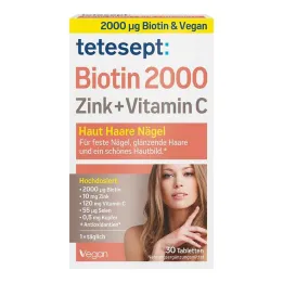 Tetesept Biotin 2000 apvalkotās tabletes, 30 gab