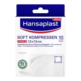 Hansaplast mīkstās kompreses 7,5x7,5 cm sterilas, 5x2 gab
