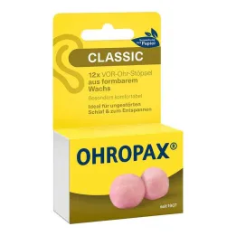 Ohropax Classic vasks ausu aizbāžņu priekšā, 12 gab