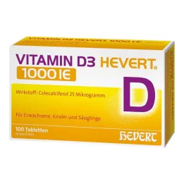 D3 vitamīns Hevert 1000 SV tabletes, 100 gab