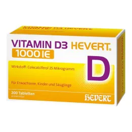 Vitamīns D3 Hevert 1000 SV tabletes, 200 gab