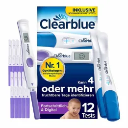 Clearblue ovulācijas un grūtniecības testa kombinācijas iepakojums, 12 gab