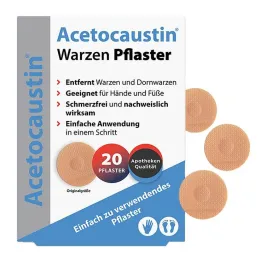 Acetokaustīna kārpu plāksteri, 20 gab