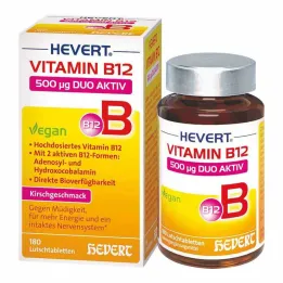 Vitamīns B12 Hevert 500 µg Duo Active pastiles, 180 gab
