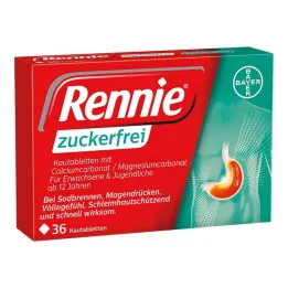 Rennie bezcukura košļājamās tabletes, 36 gab