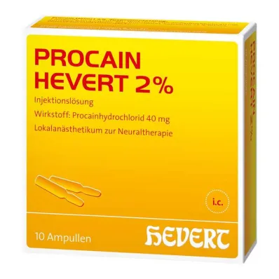 Procaine Hevert 2% šķīdums injekcijām ampulas, 10x2 ml
