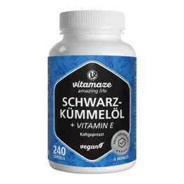 Melnās ķimenes eļļas kapsulas + E vitamīns, 240 gab