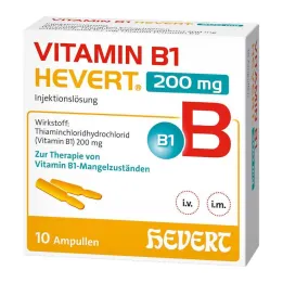 Vitamīns B1 Hevert 200 mg šķīdums injekcijām ampula, 10x2 ml