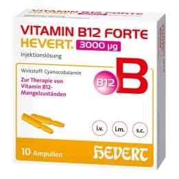 Vitamīns B12 Forte Hevert 3000 µg šķīdums injekcijām ampula, 10x2 ml