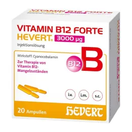 Vitamīns B12 Forte Hevert 3000 µg šķīdums injekcijām ampula, 20x2 ml