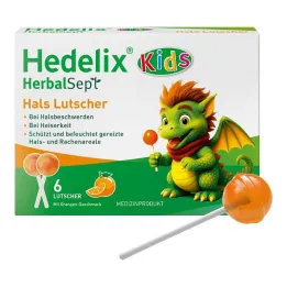 Hedelix Herbalsept Neck Lollipops Kids, 6 gab