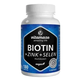 Biotīns 10 mg liela deva + cinks + selēns tabletes, 180 gab