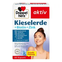 Doppelherz silīcija dioksīds + biotīns + cinka kapsulas, 60 gab