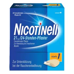 NICOTINELL 21 mg / 24 stundu nikotīna plāksteri, stiprs plāksteris (1), 30 gab
