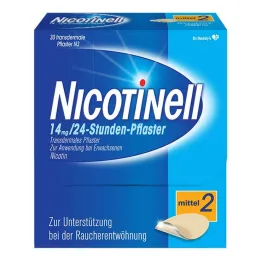 NICOTINELL 14 mg/24 stundu nikotīna plāksteri, plākstera stipruma vidēja (2), 30 gab
