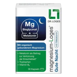 Magnesium Loges Good Night ar Melatonīna kapsulām, 30 gab
